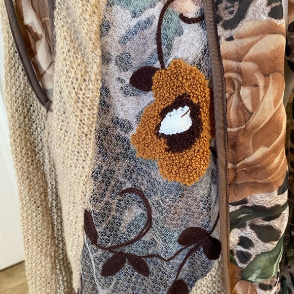 Ania A Mohair Vest Wool Sweater Embroidery Long Asymmetric Cardigan - Picture 9 of 9